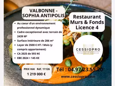 AV restaurant Murs FDC Valbonne Sophia Antipolis 