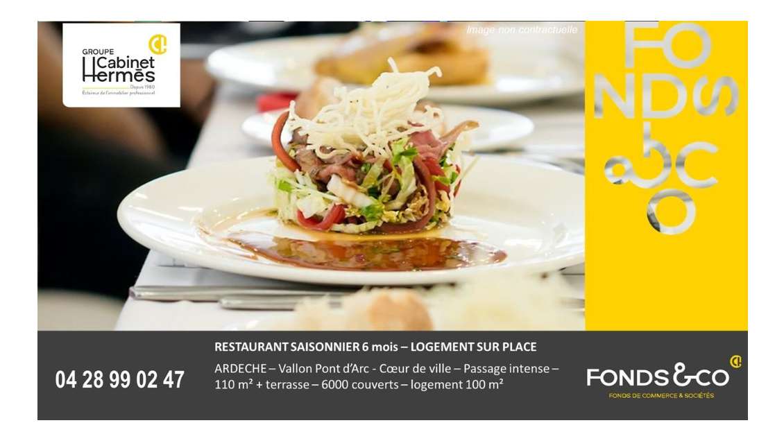 Vente resto saisonnier 6000 couverts + logement 07