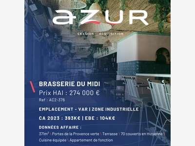 VENTE Restaurant du midi en zone industrielle Var