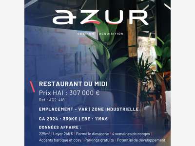 VENTE Restaurant du midi en zone dans le Var