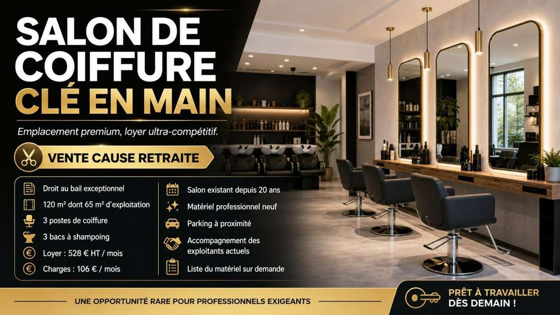 Vente salon de coiffure clé en main Saint Raphaêl