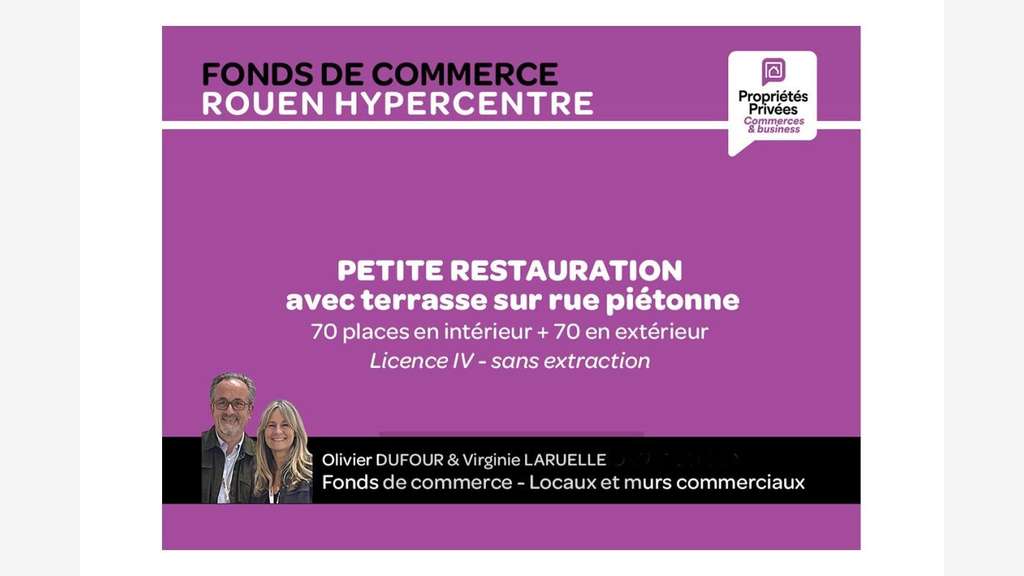Vente petite restauration bar hypercentre Rouen