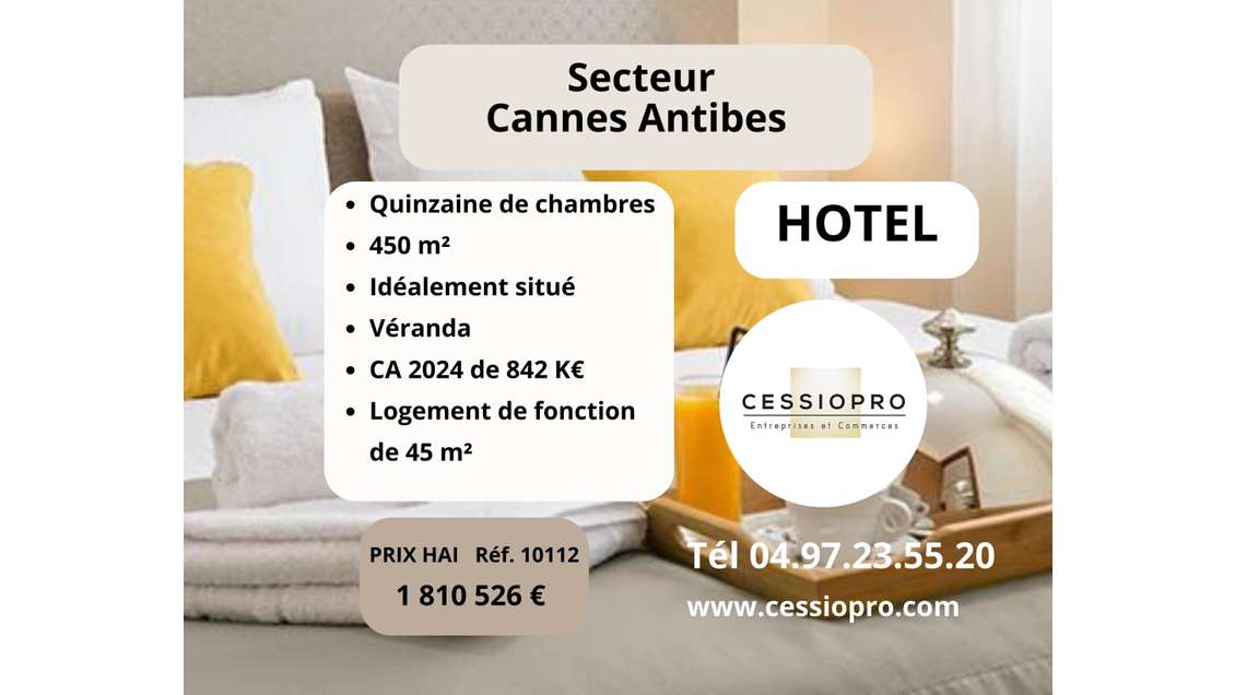 Hôtel *** en centre ville secteur Cannes Antibes