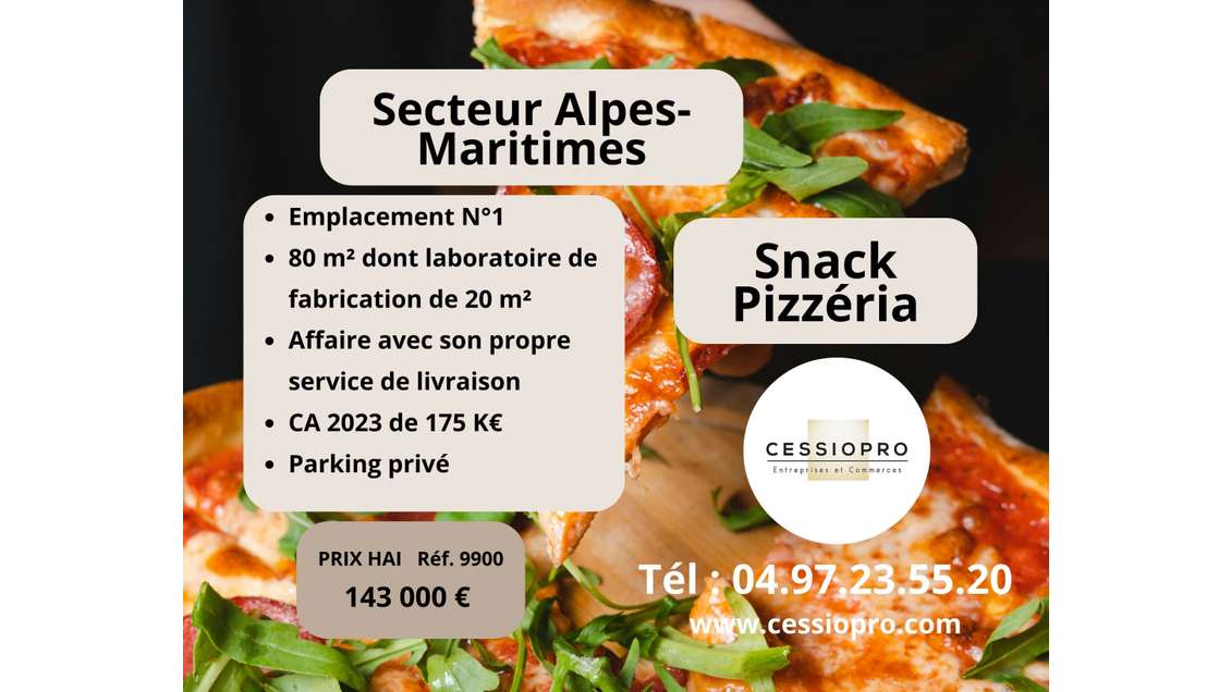 Cède snack pizzeria service de livraison dept 06