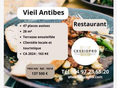 Cède restaurant terrasse ensoleillée Vieil Antibes