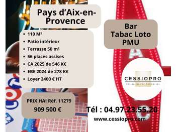 A vendre bar tabac loto PMU terrasse à Aix en Pce
