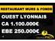 A vendre restaurant murs et fonds Ouest Lyonnais