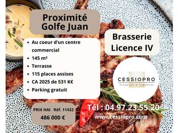 Brasserie licence 4 centre commercial Golfe Juan