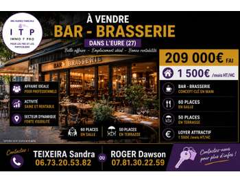 Cède magnifique bar brasserie d'angle les Authieux