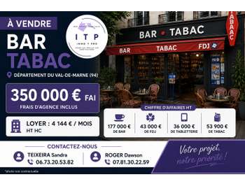 Cède beau bar tabac FDJ dans une belle ville du 94