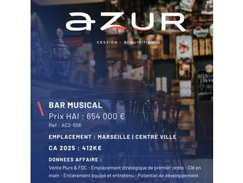 VENTE Murs & FDC Bar Musical à Marseille