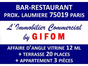 Exclu AV bar restaurant Licence IV appart. 75019
