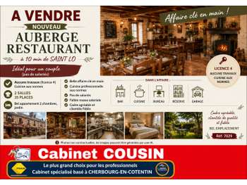 Vente restaurant bel appartement à 10 min Saint Lô