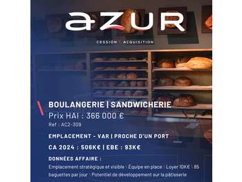VENTE Boulangerie Sandwicherie dans le Var