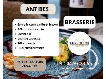 Vente brasserie clé en main licence IV à Antibes
