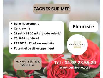 AV fleuriste bel emplacement CA 160K€  à Cagnes