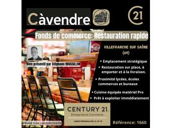 Vente restauration rapide à Villefranche-sur-Saône