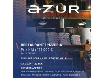 VENTE Restaurant Pizzeria avec patio dans le Var