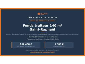 AV fonds traiteur 140m² + terrasse à Saint-Raphaël