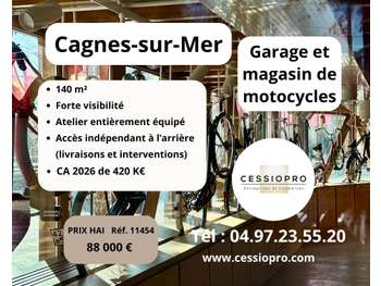 Vente garage et magasin de motocycles Cagnes/mer