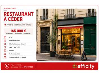 Vente restaurant à Paris 75012 Ledru Rollin
