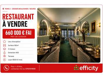 Vente restaurant d'exception 75002  Gds Boulevards
