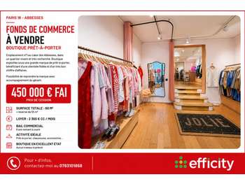Vente boutique de prêt à porter feminin - Abbesses