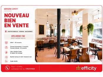 Vente fonds de commerce 75017 Monceau - Wagram