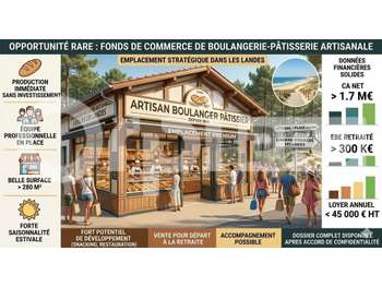 Cession FDC boulangerie 280m² à Soustons centre