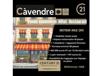 Vente hôtel restaurant sur axe passant Grand Dole