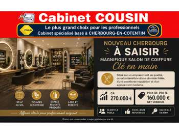 Vente salon de coiffure clé en main à Cherbourg