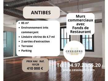 Vente murs de 85m² et fonds restaurant à Antibes
