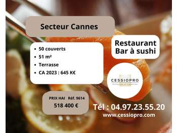Vente restaurant bar à Sushi au centre de Cannes
