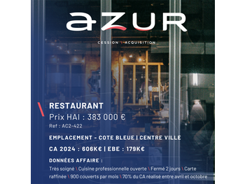 VENTE Très beau restaurant sur la Cote Bleue