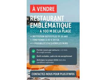 Vente FDC restaurant à Hyères prox plages