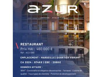 VENTE Restaurant dans quartier vibrant à Marseille