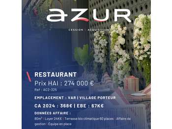 VENTE Restaurant avec belle terrasse village Var