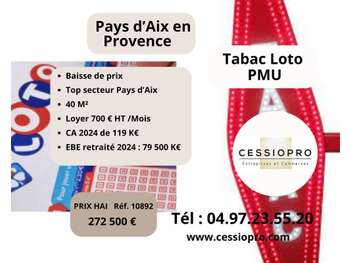 Vente FDC Tabac Loto PMU Pays d'Aix en Provence