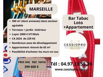 Cède bar tabac loto appartement terrasse Marseille