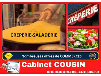 Vente crêperie d'angle face joli port de la Manche
