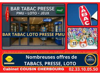 Vente bar Tabac Loto Presse PMU face port Valognes