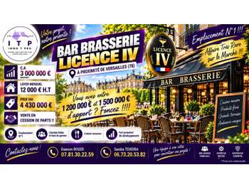 Vente magnifique bar brasserie en ville huppée 78