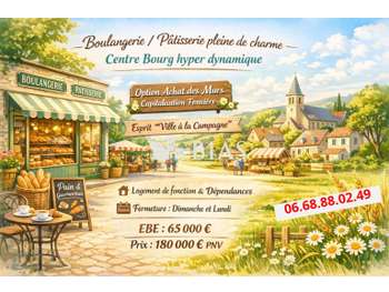 Vente boulangerie pâtisserie pleine de charme 76