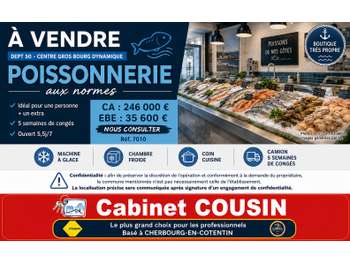 Vente poissonnerie centre gros bourg de la Manche