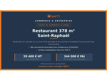 Vente restaurant en activité à Saint-Raphaël