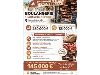 Boulangerie-Épicerie – 460 K€ CA – EBE 55 K€ – Loz