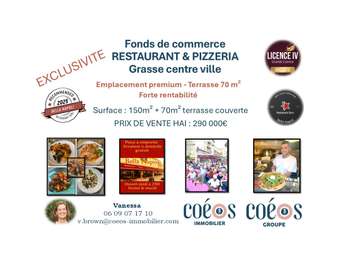Vente restaurant pizzeria en centre ville Grasse
