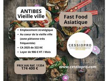 AV fast food asiatique emplacement premium Antibes