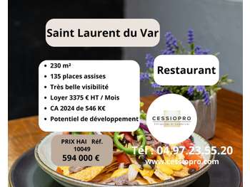 Vente restaurant 135 places à Saint Laurent du Var