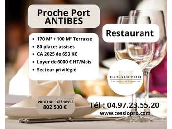 AV restaurant 170m² + terrasse proche port Antibes